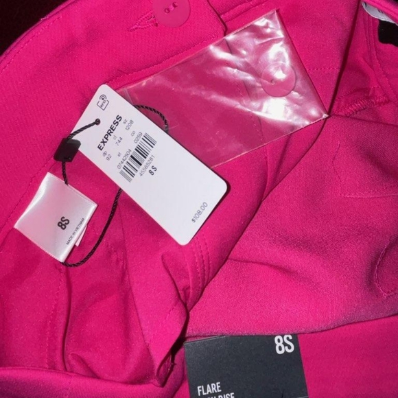 Bright Wide leg Fuchsia pants from Express size 8 new with tags petite - Picture 6 of 6